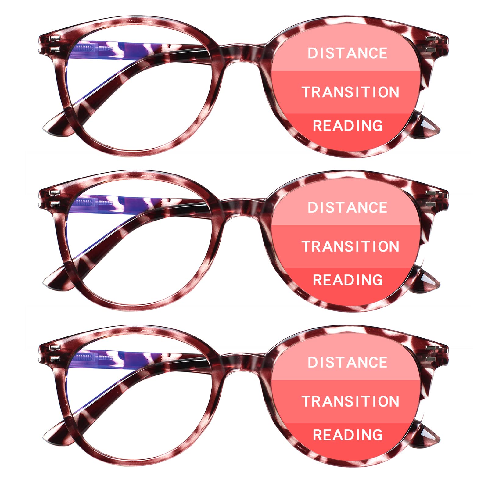 SIGVAN Progressive Multifocus Reading Glasses Blue Light Blocking Women Men Computer Eyeglasses Spring Hinge Readers (3 Tortoise, 1.0)