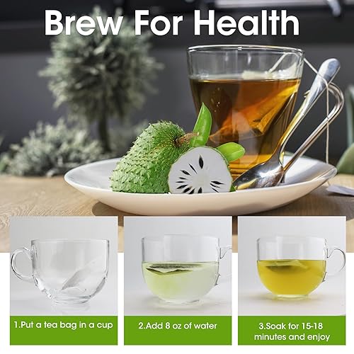 Miniatura 5 de iMATCHME Bolsa de té de hojas de graviola de guanábana, té de hierbas de hojas sueltas de guanábana para apoyar la digestión y rico en nutrientes,