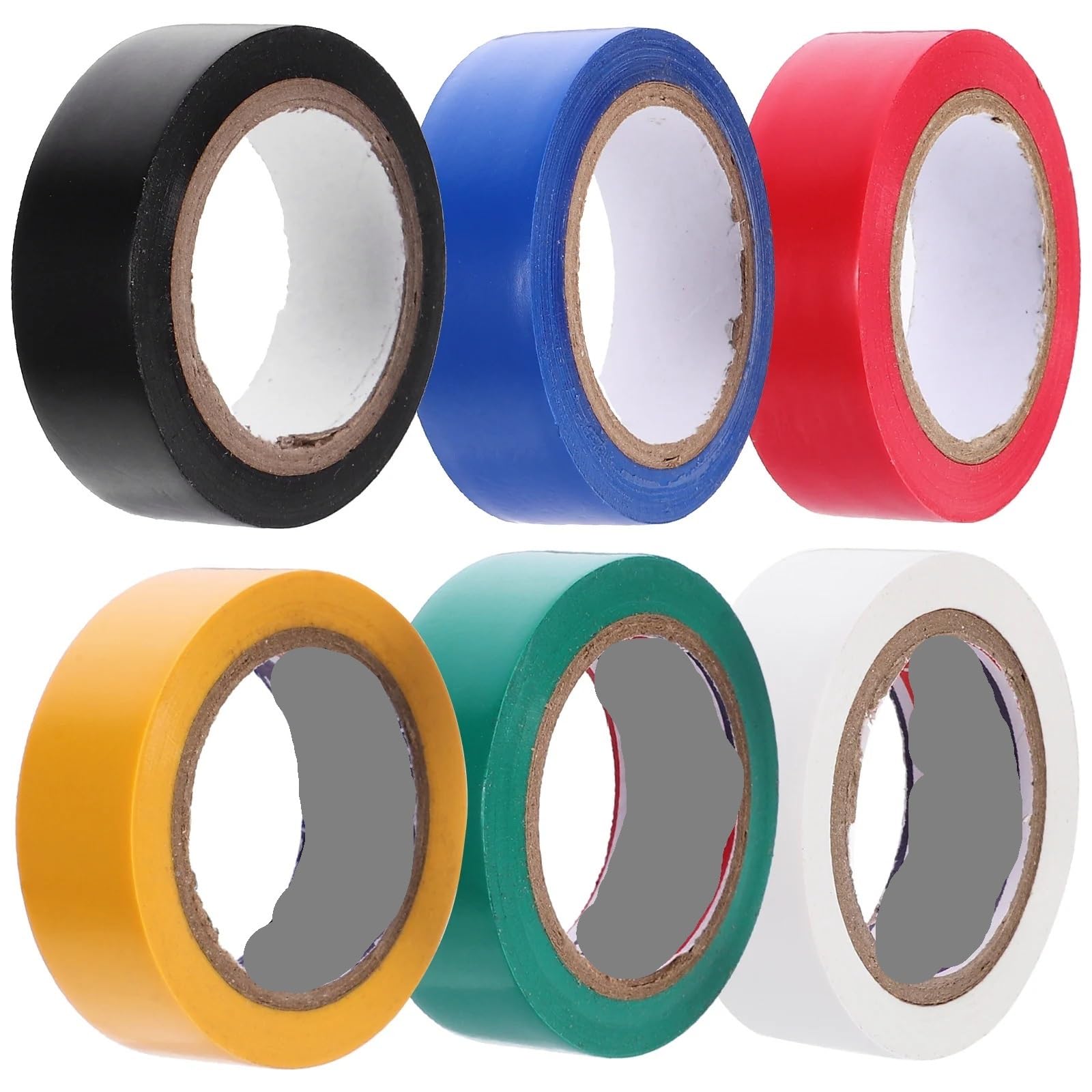 Isolierband 6 Rollen Hochtemperatur-Isolierband, elektrisches Isolierband, Außen-Hochtemperatur-Farbe, Auto-Innenisolierung, Elektriker, PVC-Farbe