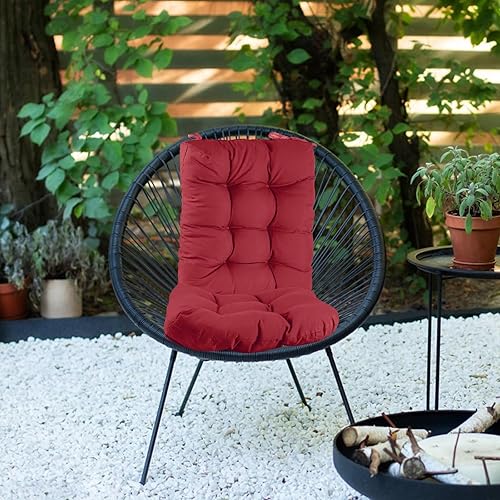 Miniatura 6 de Juego de 2 cojines para mecedoras de alta calidad, cojines de repuesto para sillas mecedoras superior e inferior con lazos, cojín acolchado