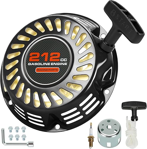 HIAORS Conjunto de Arranque de Retroceso con Tirador de 212cc de Repuesto para Motor Predator 196cc 5.5HP 6.5HP Coleman Mini Bike CT200U BT200X Baja