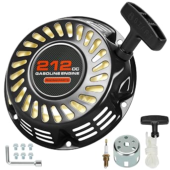 HIAORS 212cc Pull Start Recoil Starter Assembly Replacement for Predator 196cc 5.5HP 6.5HP Engine Coleman Mini Bike CT200U BT200X Baja MB200 RT200 KT196 Snow Blower Lawn Mower Generator Go Kart Parts
