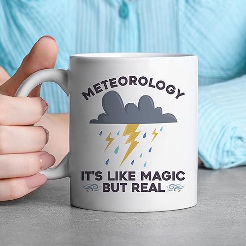Miniatura 3 de -11 onzas- Taza de café con texto en inglés "Meteorology It's Like Magic But Real", taza de café para meteorólogo, taza de regalo de meteorología,