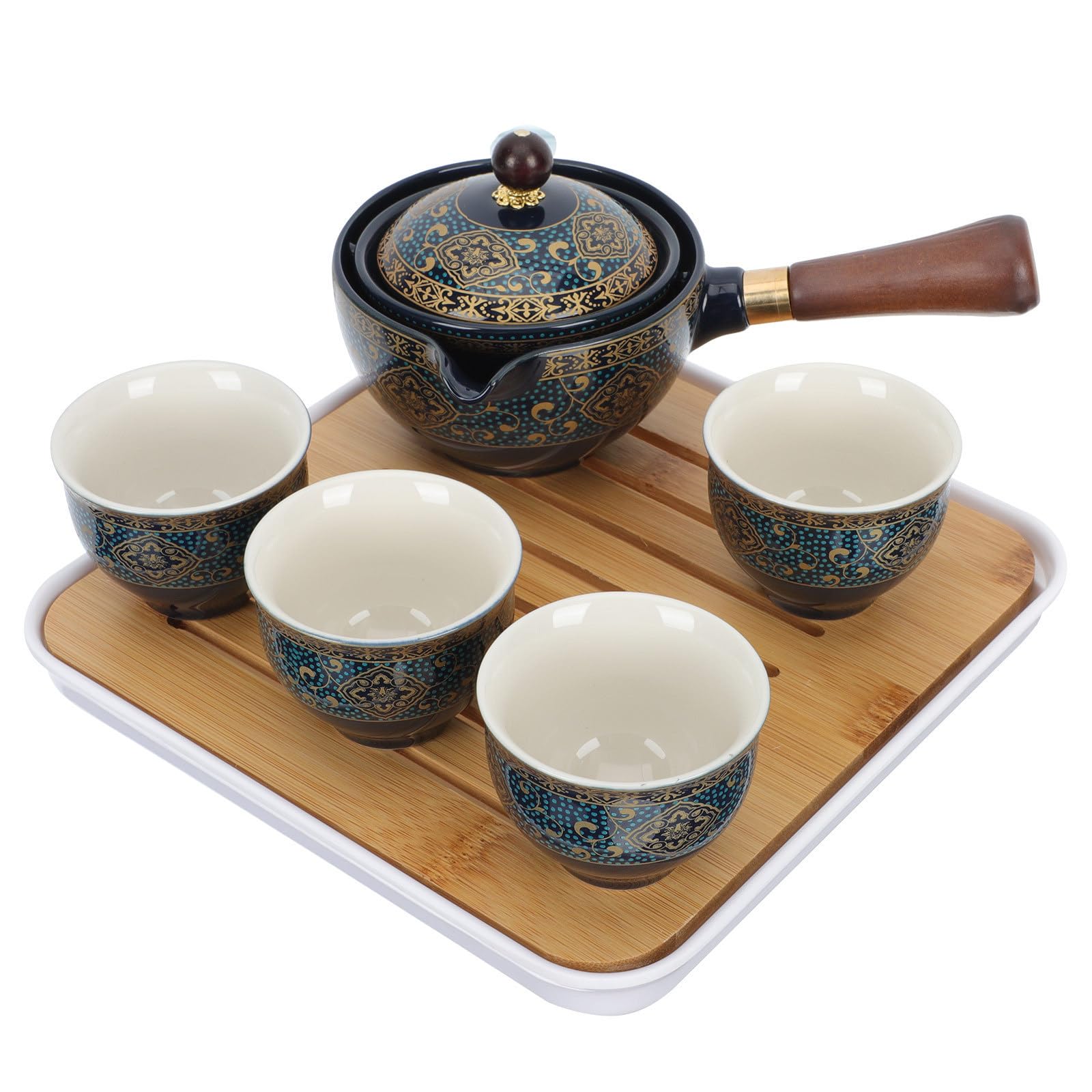 Uonlytech Tetera de Porcelana Resistente al Calor Filtro Integrado y Vertido Conveniente para Infusión de Té Hogar y Restaurante