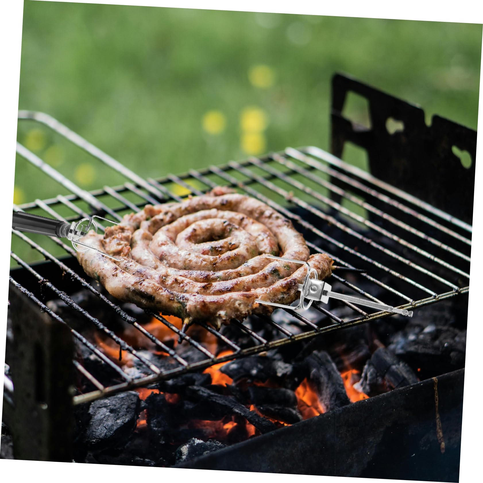 Pratico Forchettone Per Barbecue Allaperto in Acciaio Inox Con Morsetto Per Spiedini Spiedini Piatti Per Pollo Arrosto Gadget Da Cucina Per Feste Di Cucina