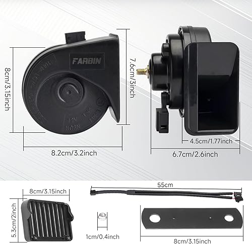 Miniatura 7 de FARBIN Bocina de coche compatible con ToyotaLexusSubaru 12V Bocinas automáticas impermeables con 1 a 2 tapones de bocina para Toyota (bocina Toyota