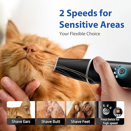 Miniatura 6 de Kit de aseo para perros, cortaúñas para perros para el aseo de abrigos gruesos y rizados, afeitadora profesional de pelo de mascotas, recortadora de