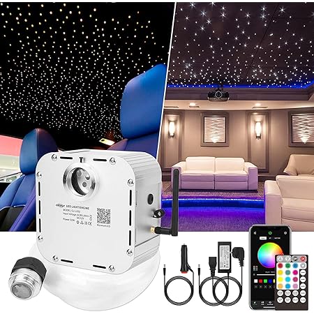 Kit Luci Cielo Stellato CHINLY Per Auto - 450 Fibre Ottiche, Bluetooth APP, 16W RGBW - Foto 8