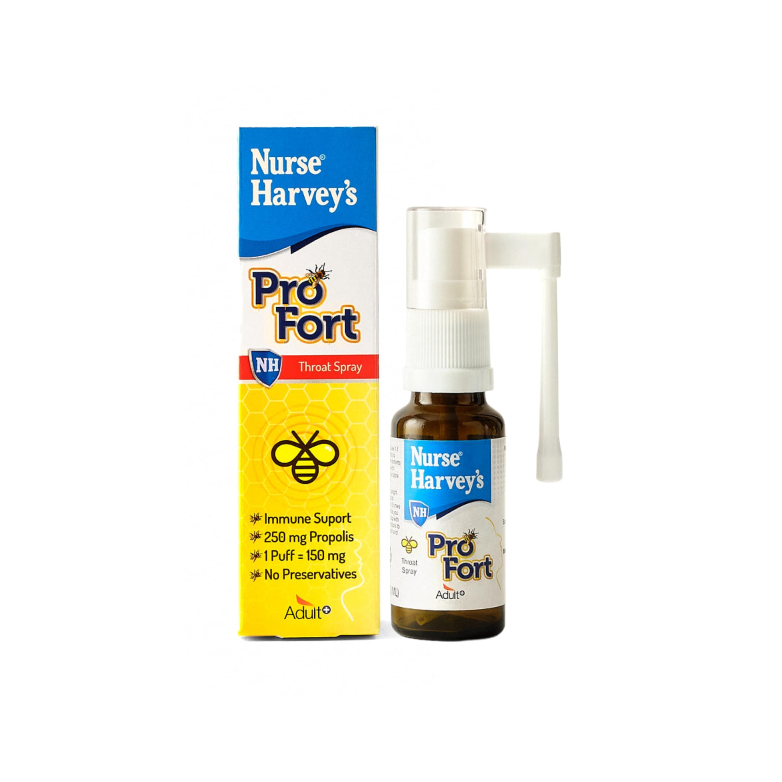 Nurse Harvey's Profort 20ml (Propolis Spray, Soothing Cough, Sore Throat, Colds,Throat Irritation,Mouth Infection)