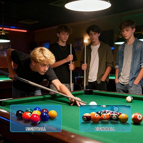 Miniatura 5 de Kmise Palos de piscina para adultos, 41"57"58", juego de tacos de piscina de madera dura de 468, 13 onzas20 onzas con puntas de latón de 130.394 in,