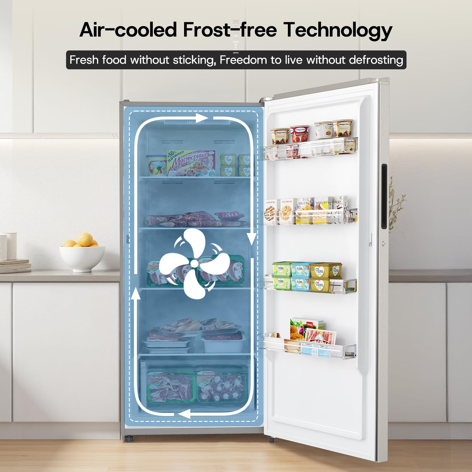 Upstreman 14.0 Cu.Ft. Upright Freezer, Convertible Freezer Fridge with Smart Electronic Control, Frost Free, Energy Star, Quiet Operation, Stand Up Freezer for Homes, Office, Garage-UF14 on Fridge.com