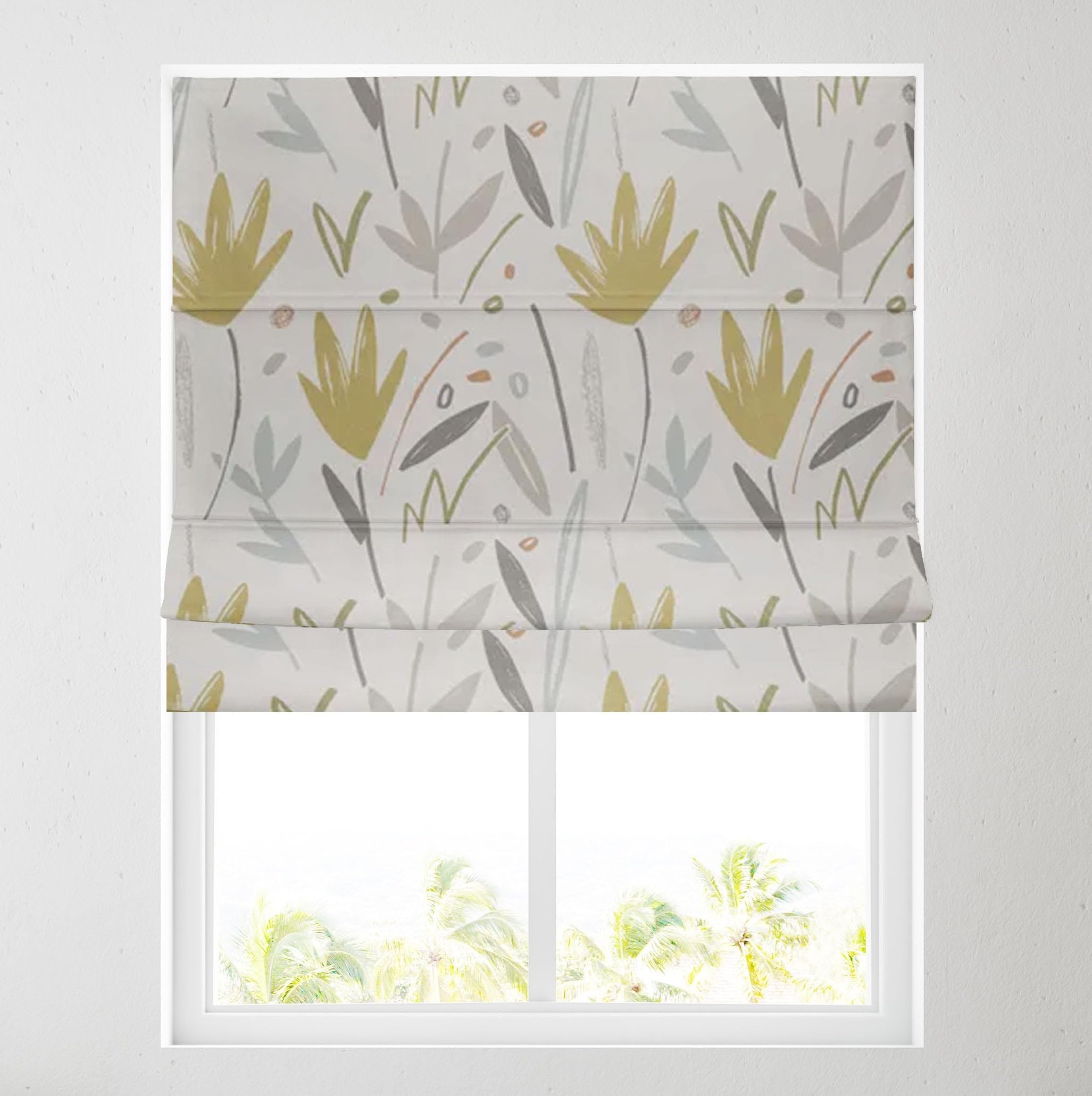 Barnes Blinds And Interiors Vista Multi Barnes Blinds - Fully Lined Patterned Roman Blinds For Windows - Durable Fittings Easy Fit - Roman Blind ( 61Cm)