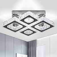 y♡Crystal Krychiler Crystal Ceiling Light LED Flush Mount Lighting