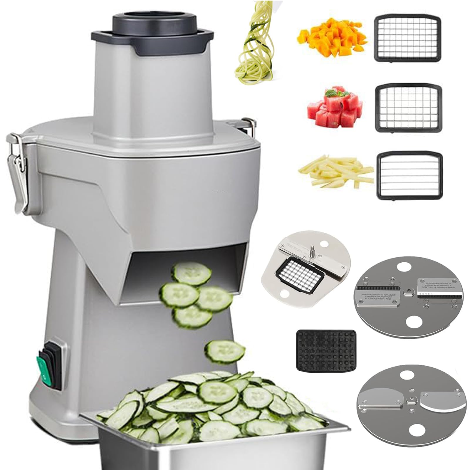 GTHTUHFD Electric Vegetable Dicer Slicer, Adjustable Thickness For Onion Potato Cabbage Veggie Fruit Slicing Shredding Dicing