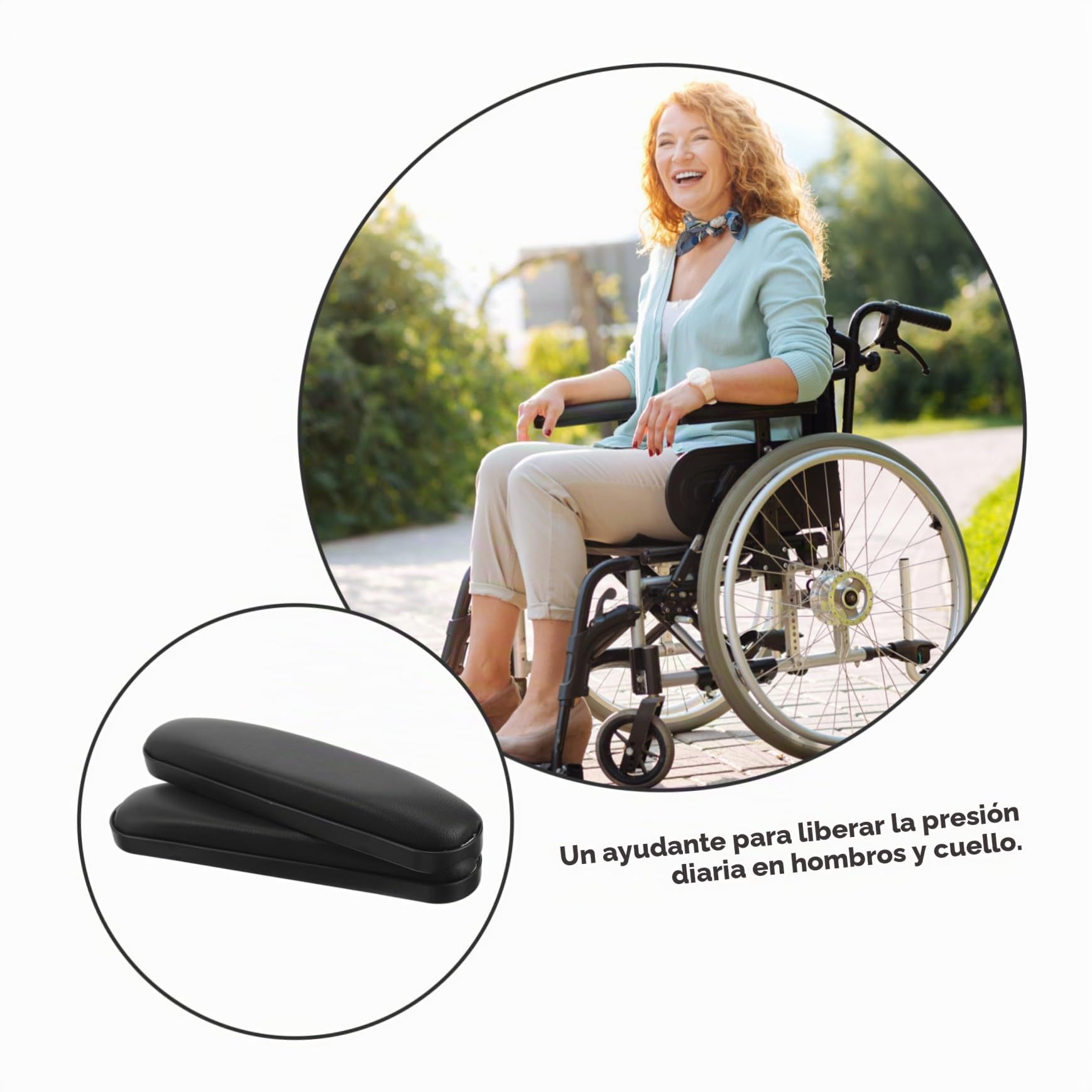 2 Piezas Pasamanos adulto accesorios para sillas de ruedas cojines descansar acolchado soporte para almohadillas de descanso partes sillas ruedas cuero Negro
