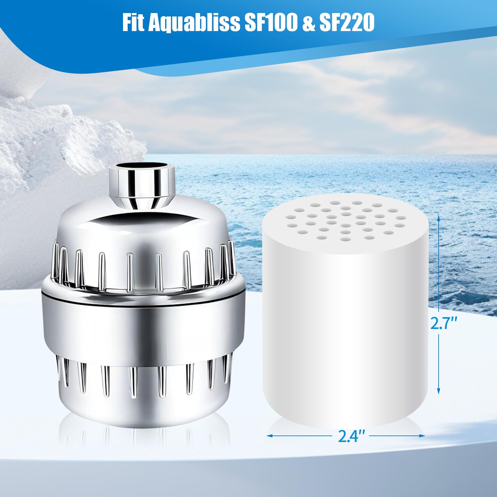 1 cartucho de filtro de ducha de 20 etapas de repuesto (sin carcasa), compatible universalmente con cualquier diseño similar, filtro de ducha para ducha de agua dura, accesorios de