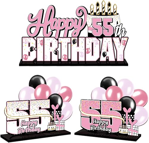 Miniatura 93 de LINGTEER Juego de centros de mesa de acrílico azul con texto en inglés «Happy 100th Birthday» – Decoración de regalo de fiesta de cumpleaños número