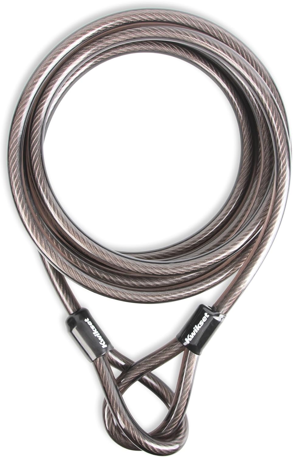 Kwikset 15 ft Looped End Security Cable, 5/8 in Diameter, Bike and Equipment Security, 1 Pack, Silver