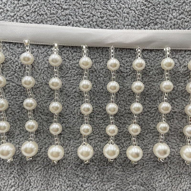 Ruban de garniture à franges perlées de 10 mètres