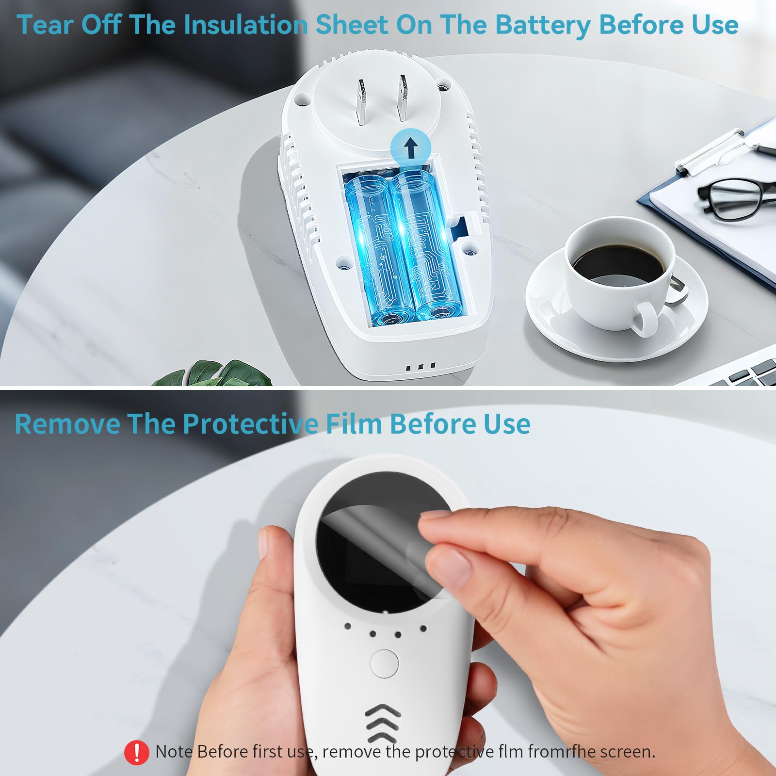 5-in-1 Carbon Monoxide Detectors,Plug-in Gas Detector with Rechargeable Backup Battery,Monitoring CO Natural Gas Temperature and Humidity Sound Light Alarm Detector,LCD Screen Brightness Adjustable — view 8