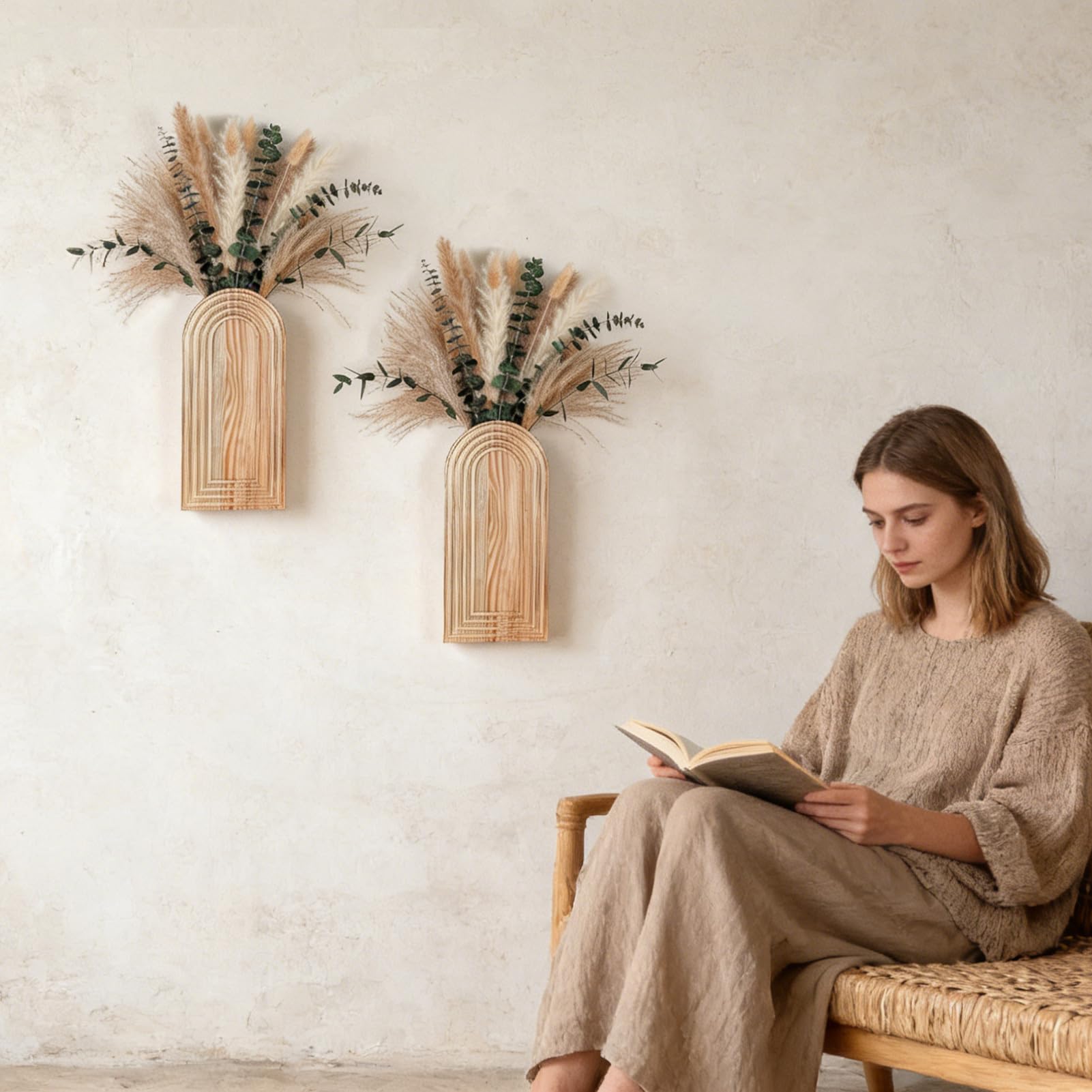 Wandvase 2 Teile Rustikaler Boho Pflanzenhalter
