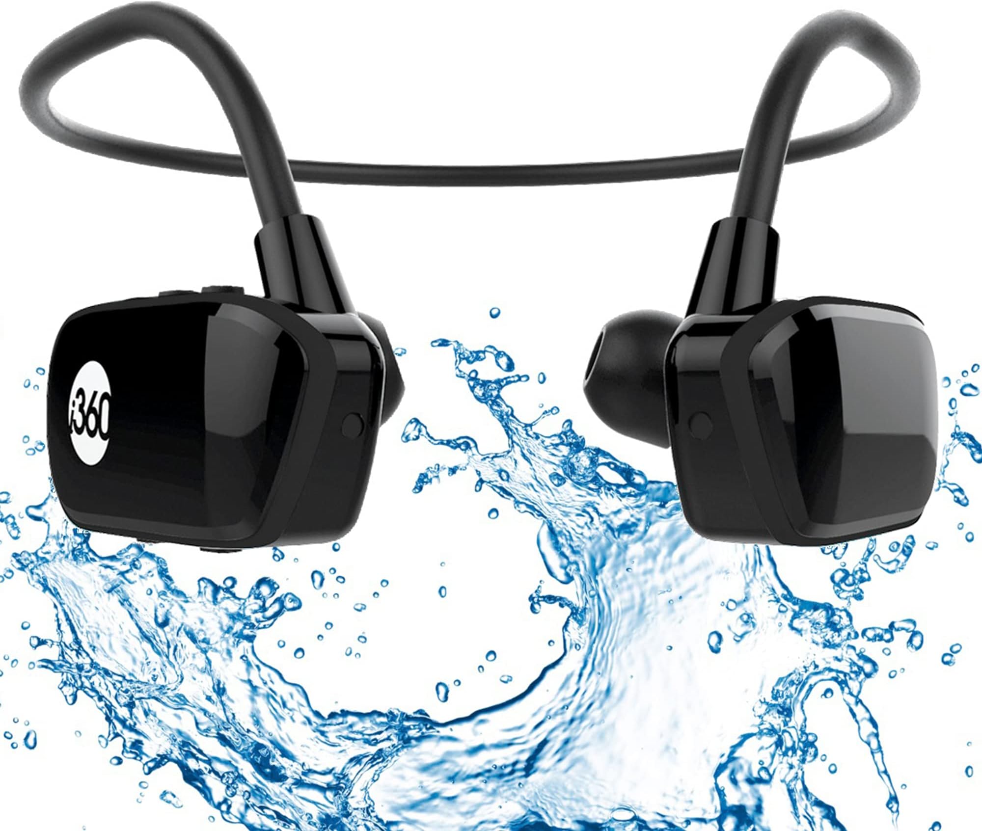 i360 Swimming MP3 Player Underwater Waterproof to 3 Meters - Wireless Earphones Headphones 8GB MP3 Player - listen to your Music Whilst Swimming/Running/Training/Gym Waterproof Sport MP3 Music Player