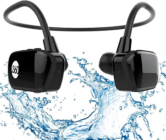 i360 Swimming MP3 Player Underwater Waterproof to 3 Meters - Wireless Earphones Headphones 8GB MP3 Player - listen to your Music Whilst Swimming/Running/Training/Gym Waterproof Sport MP3 Music Player