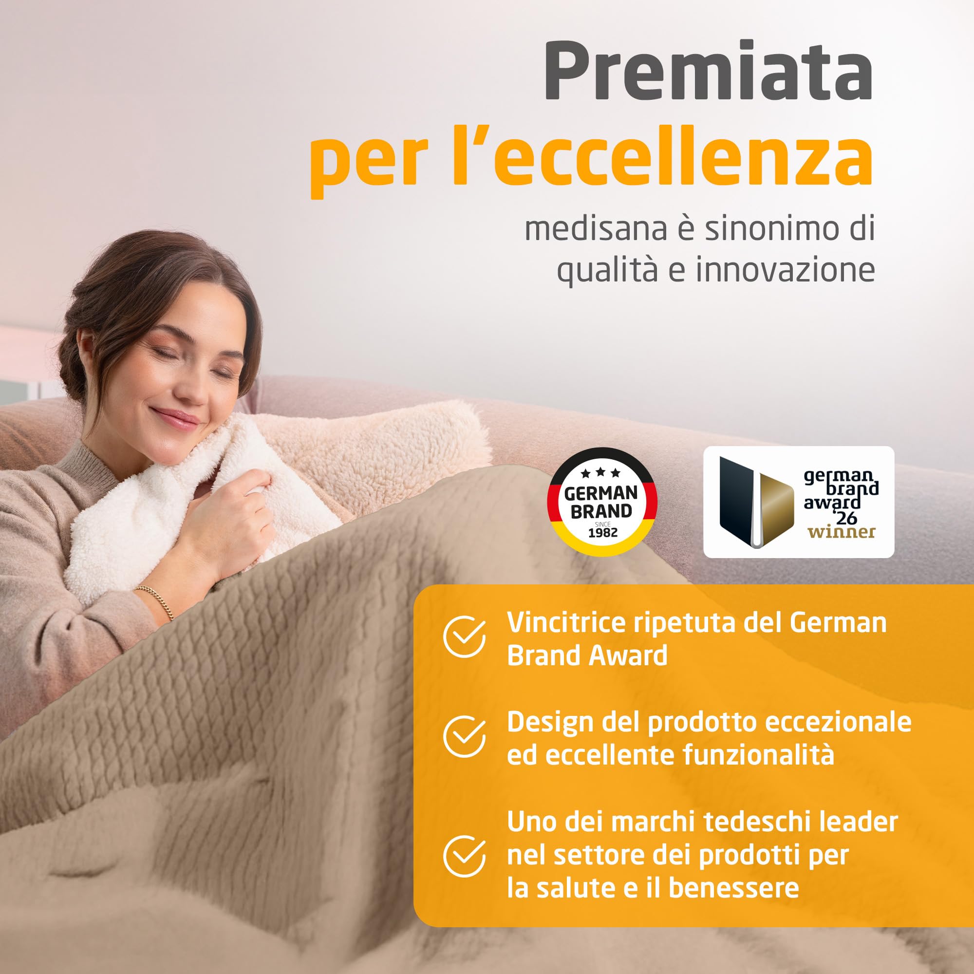 medisana HB 419 coperta termica elletrica, coperta riscaldante morbidissima | con 9 livelli di calore, scaldino elletrico extra morbido con spegnimento automatico, protezione contro surriscaldamento