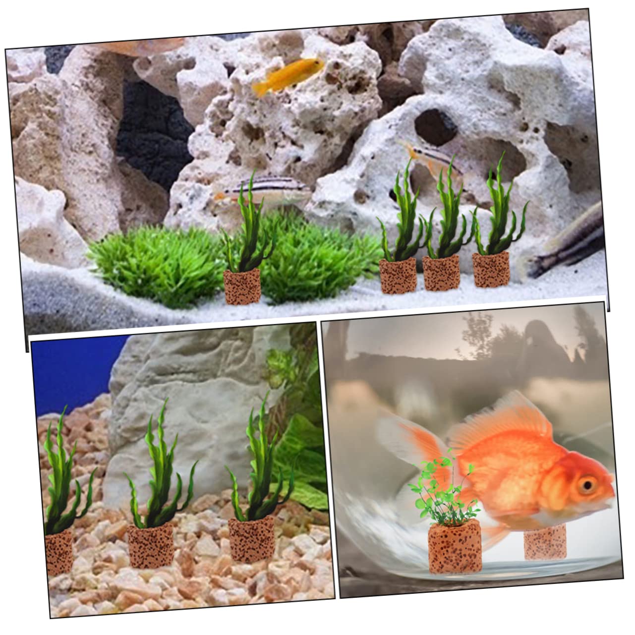 40 Piezas Anillo De Fijación De Césped Acuático Pesas para Plantas De Anillo Fijo para Plantas Acuáticas Soporte Pesado Subacuáticas Base Fija Decoración De