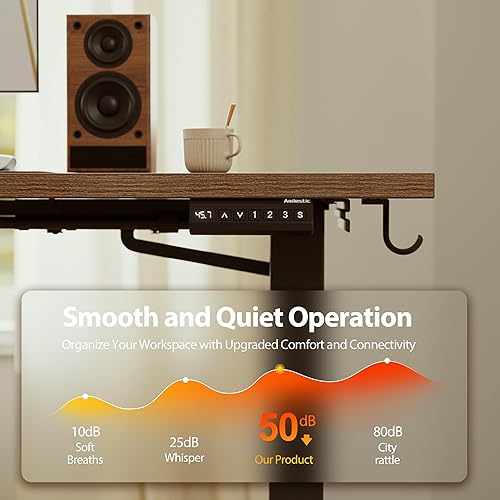 Miniatura 7 de Agilestic Escritorio de Pie en Forma de L de 59 Pulgadas de Altura Ajustable, Escritorio de Esquina Eléctrico de Pie, Mesa de Computadora Sit Stand