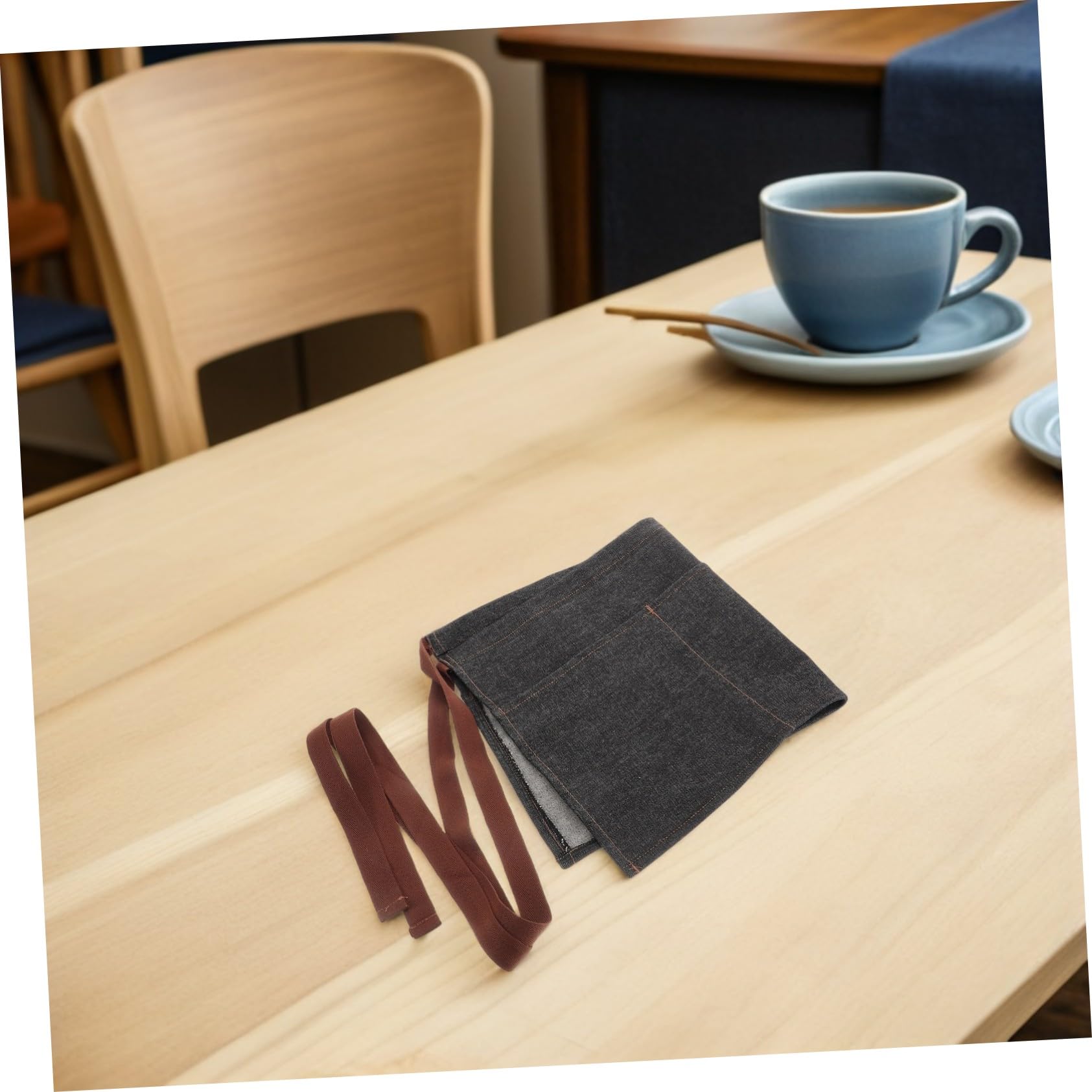 Didiseaon 2 Pezzi Grembiule Cameriere Jeans Corto con Grembiule Vita Mezza Regolabile per Ristorante Cucina Servizio Food Service