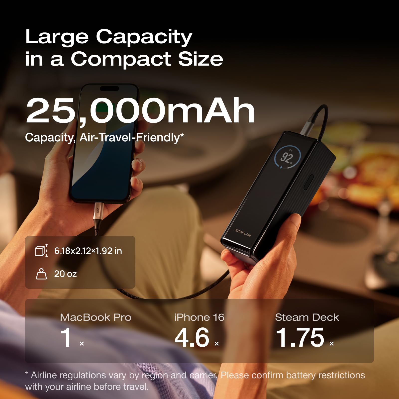 Amazon.com: EF ECOFLOW Rapid Power Bank - Cargador portátil de
