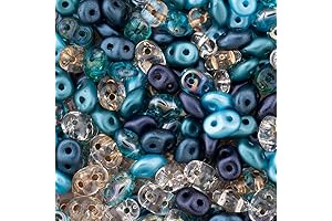 2 Hole Czech SuperDuo Package: Black Blue White