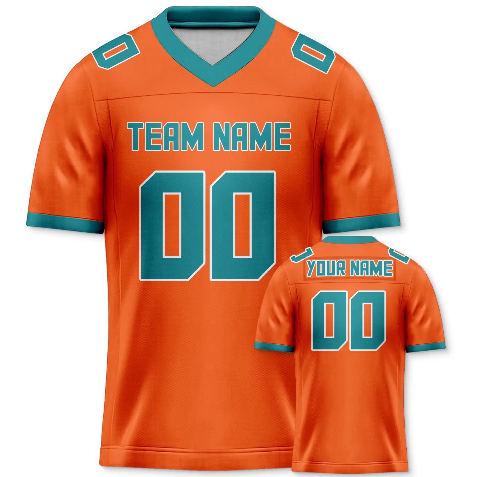 Custom Orange Football Jersey Shirt, Replica Rugby Costume, Personalize Name Number for Fan Gift Men Women Youth S-7XL