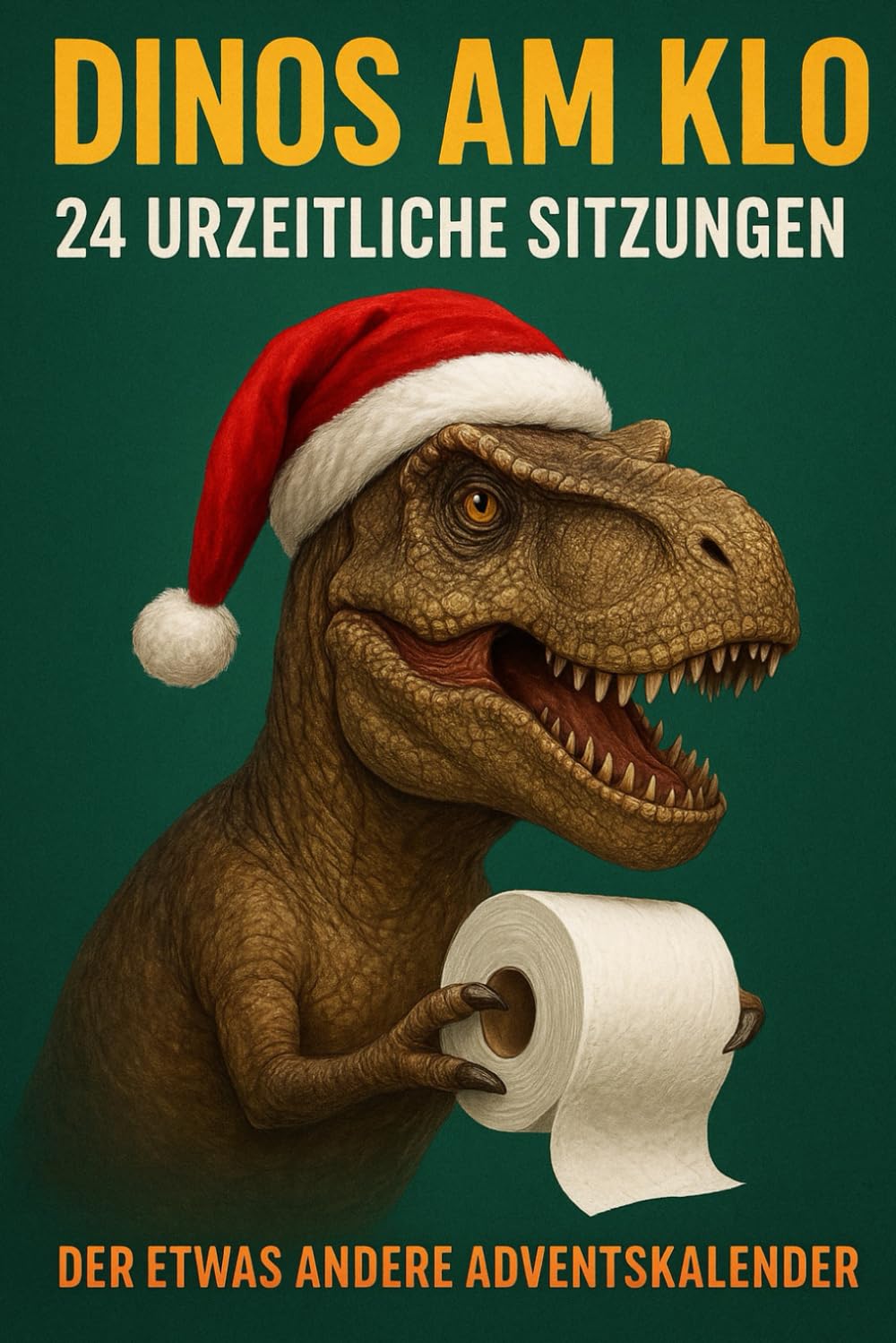 Adventskalender: Dinos am Klo – 24 urzeitliche Sitzungen, 24 witzige und hyperrealistische Darstellungen von Dinosauriern auf dem Klo, Humor zur Weihnachtszeit