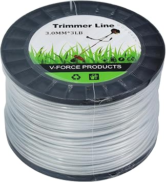 .120" Round Trimmer Line Universal Steel Wire Grass Trimmer Wire Rope Cord Line Heavy Duty Strimmer Brushcutter Trimmer Replacement Spool 3LB