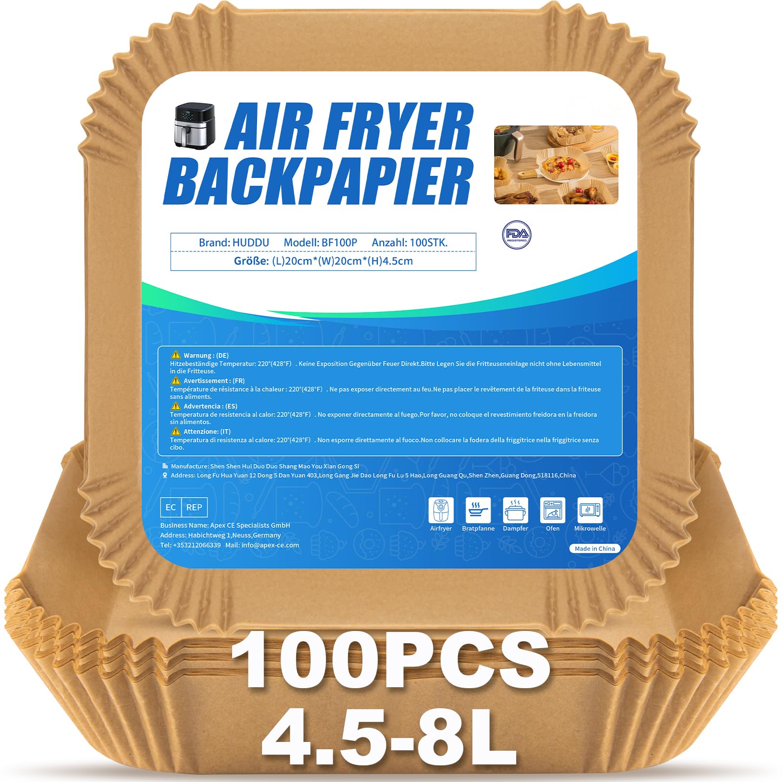 KInearcharms 120 Stück Backpapier Für Heißluftfr Produktbild-Vorschau 7