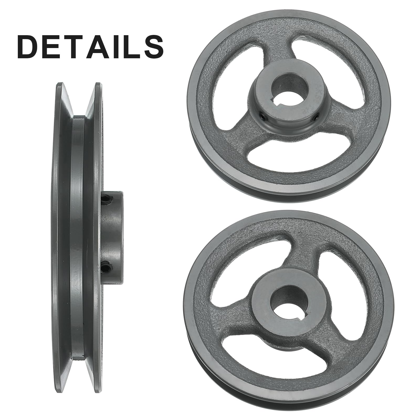 uxcell AK56-7/8 Poulie à courroie trapézoïdale 7/8" Alésage 5,45" OD Poulie à rainure unique Alésage à la taille de la poulie en fonte, section de ceinture pour 4L ou une ceinture