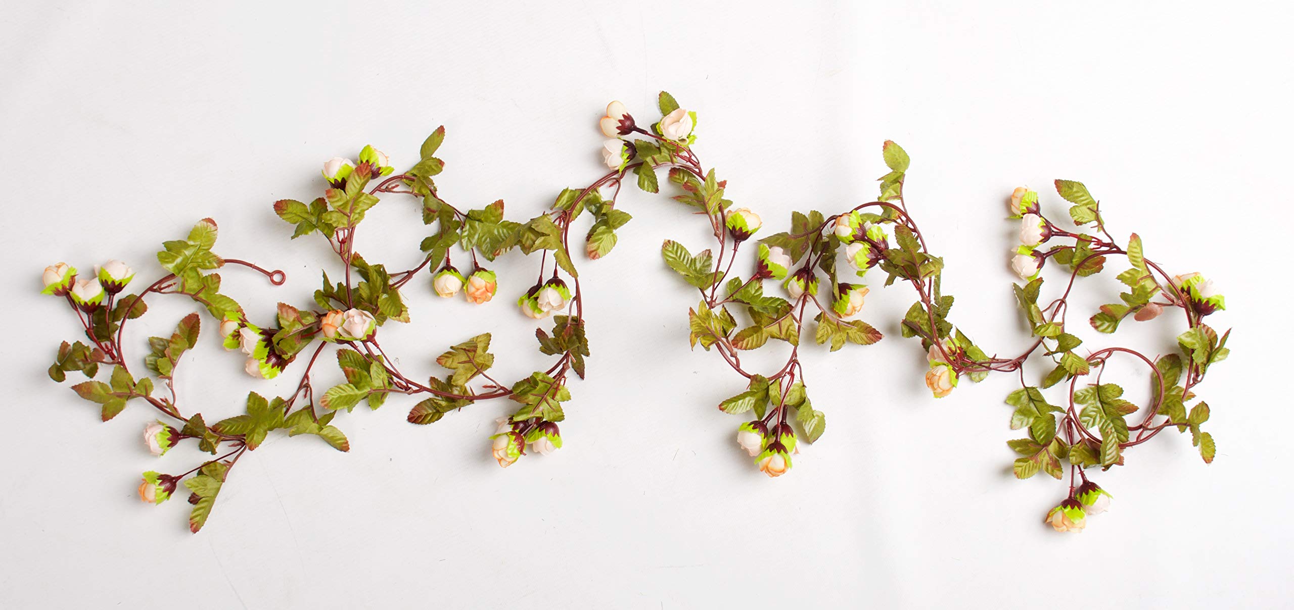 Best Artificial 7Ft Silk Mini Rose Garland / Warm White from B&Q