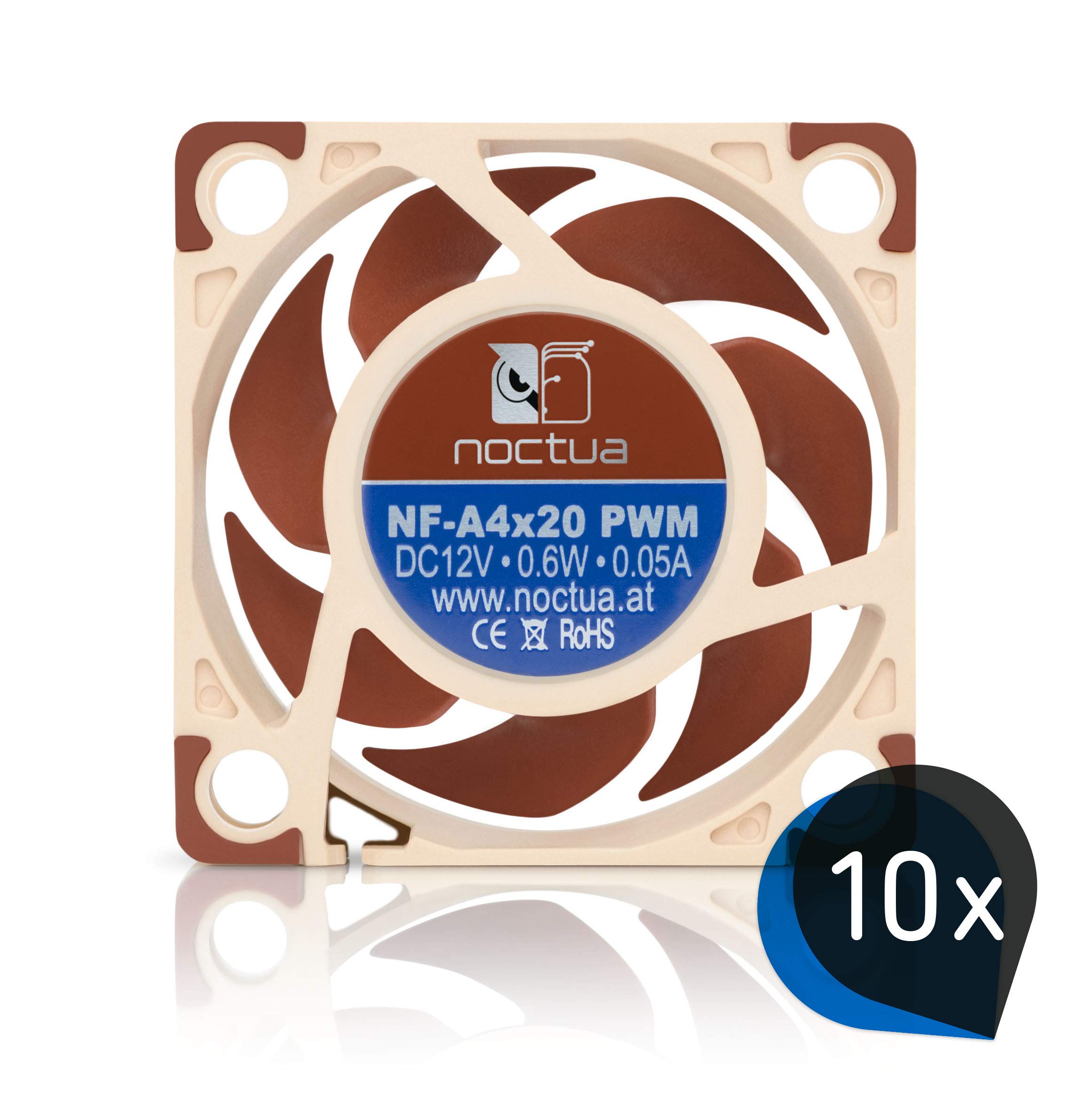 Noctua Bundle: 10x NF-A4x20 PWM, Leiser Premium-Lüfter, 4-Pin (40x20mm, Braun)