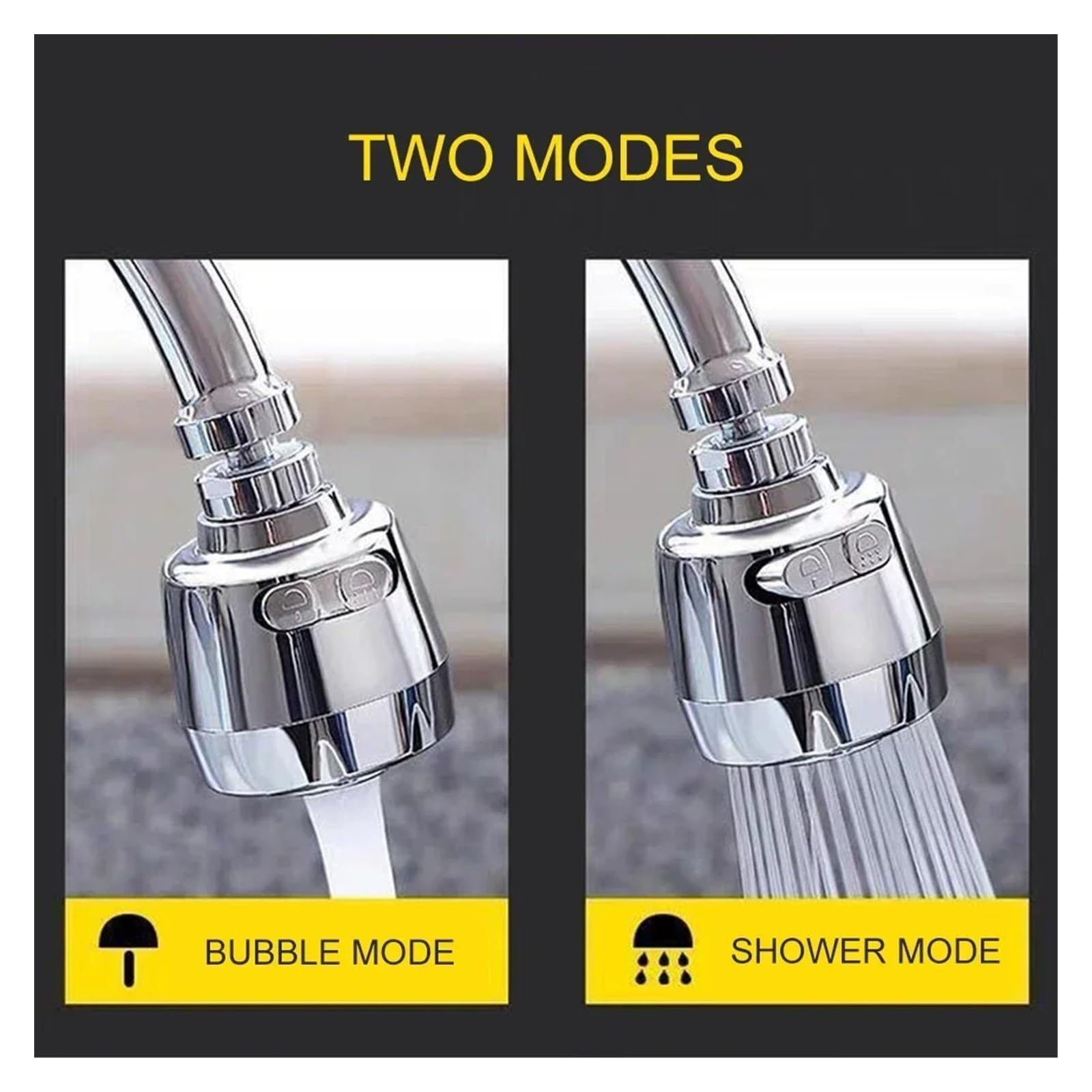 Gadget da Cucina Rubinetto modalità 2/3 Rotazione a 360 Gradi Tubo di prolunga Filtro Doccia Rubinetto for Risparmio idrico Accessori da Cucina universali (Color : Universal Joint)