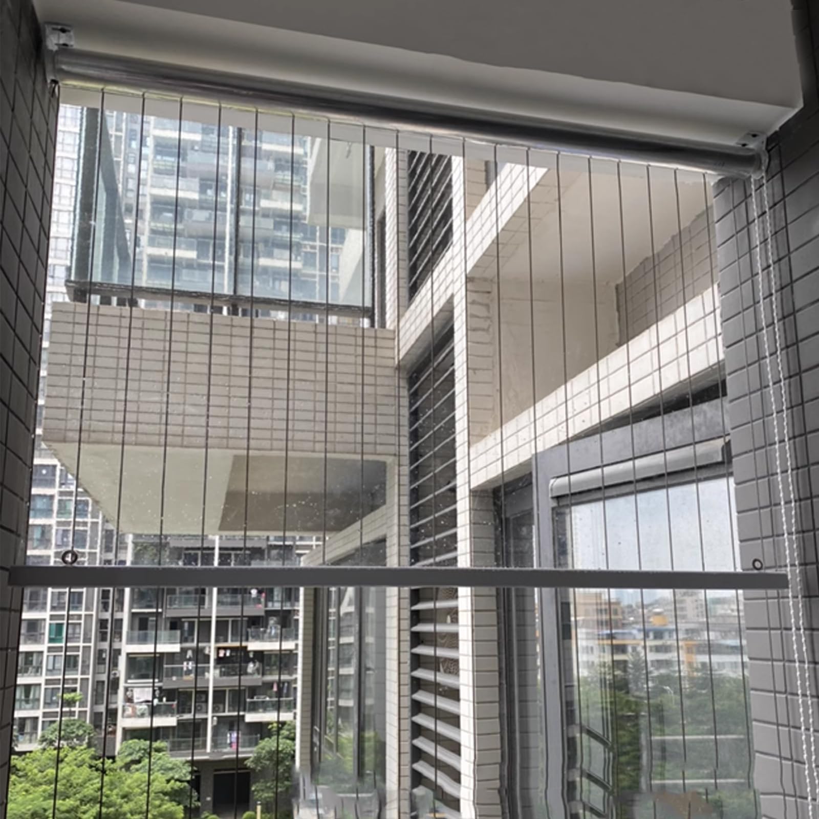 Przezroczysty, wodoodporny zwijany klosz na zewnątrz, balkon i patio - przezroczyste rolety z izolacją cieplną i ochroną przed słońcem, łatwe do czyszczenia, zasłony zewnętrzne (szer. 120 x wys. 280