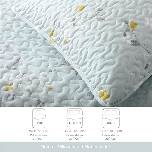 Miniatura 6 de Exclusivo mezcla - juego de edredón para todas las estaciones de microfibra, tamaño king, 3 piezas patrón de flores, juego de colcha y ropa de cama