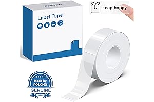 POLONO P31S Label Maker's Crystal Clear Tape: 180 Transparent Labels for Effortless Organization