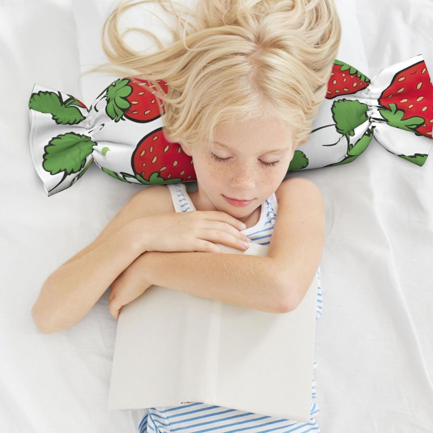 Strawberry Pattern Print Candy Cylindrical Comfortable Pillow Throw Pillows Home Decor Easy Maintenance