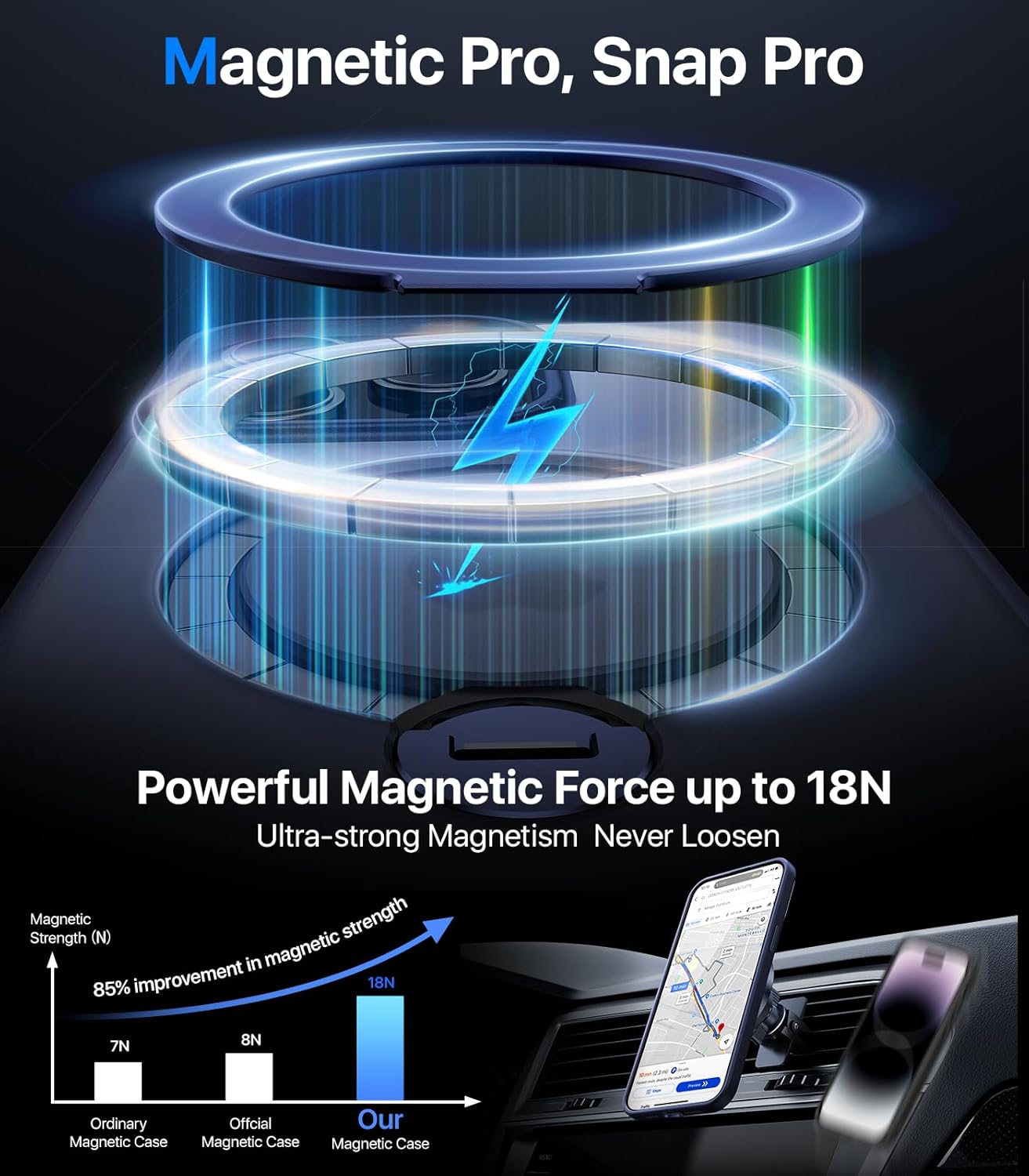 360° Magnetic Stand for iPhone 15 Pro Max Case, [Compatible with MagSafe] Build-in Invisible Ring Kickstand, Shockproof Slim Translucent Matte Phone Case for iPhone 15 Promax, Blue - Image 5