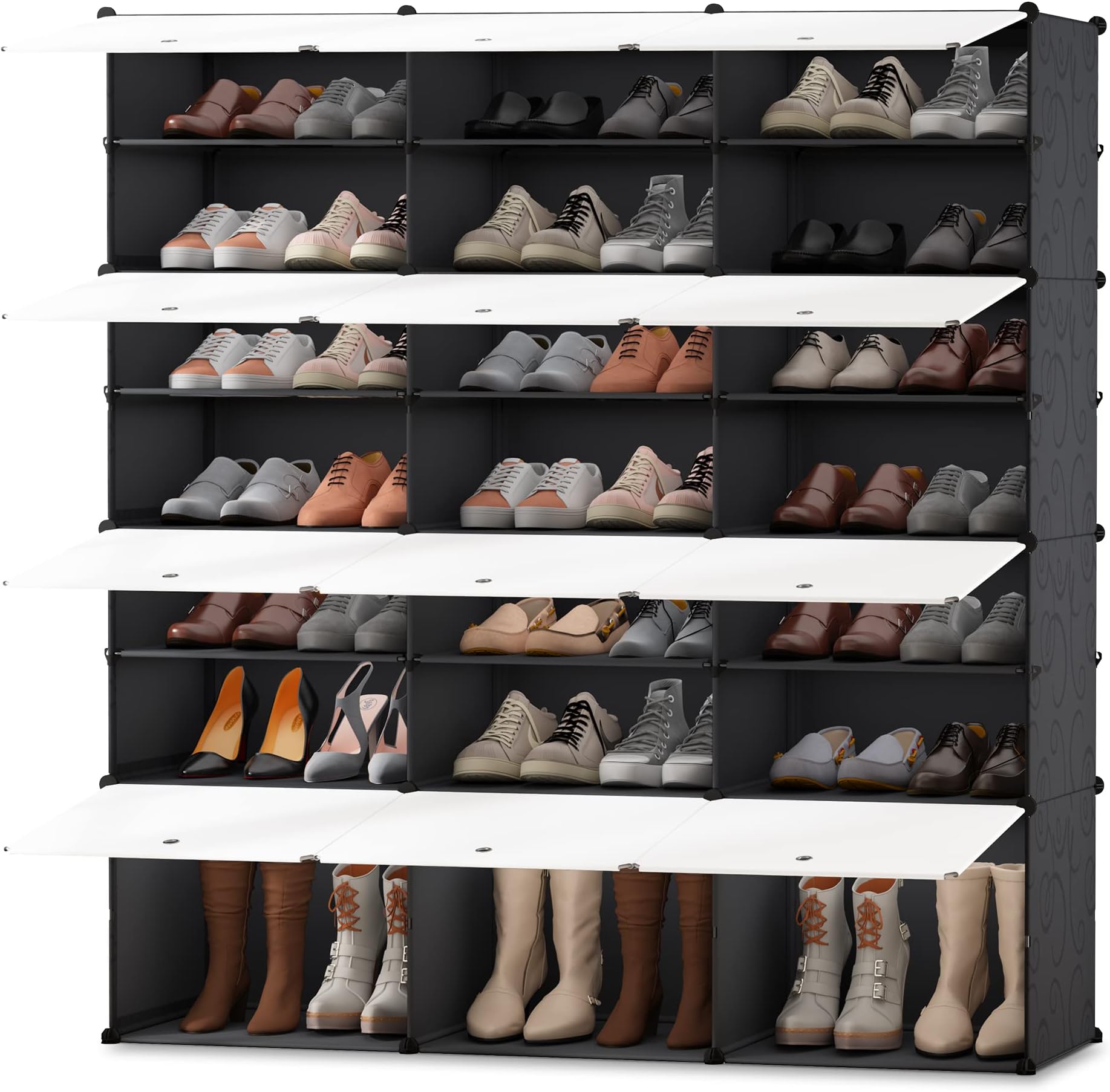 JOISCOPE Shoe Rack Portable Shoe Storage Cabinet Organzier Tower, Modular Cabinet Shelving Plastic for Space Saving, Shoe Shelves, Cupboard Hallway Bedroom Entryway for Shoes, Boots(3 * 7-Tier)