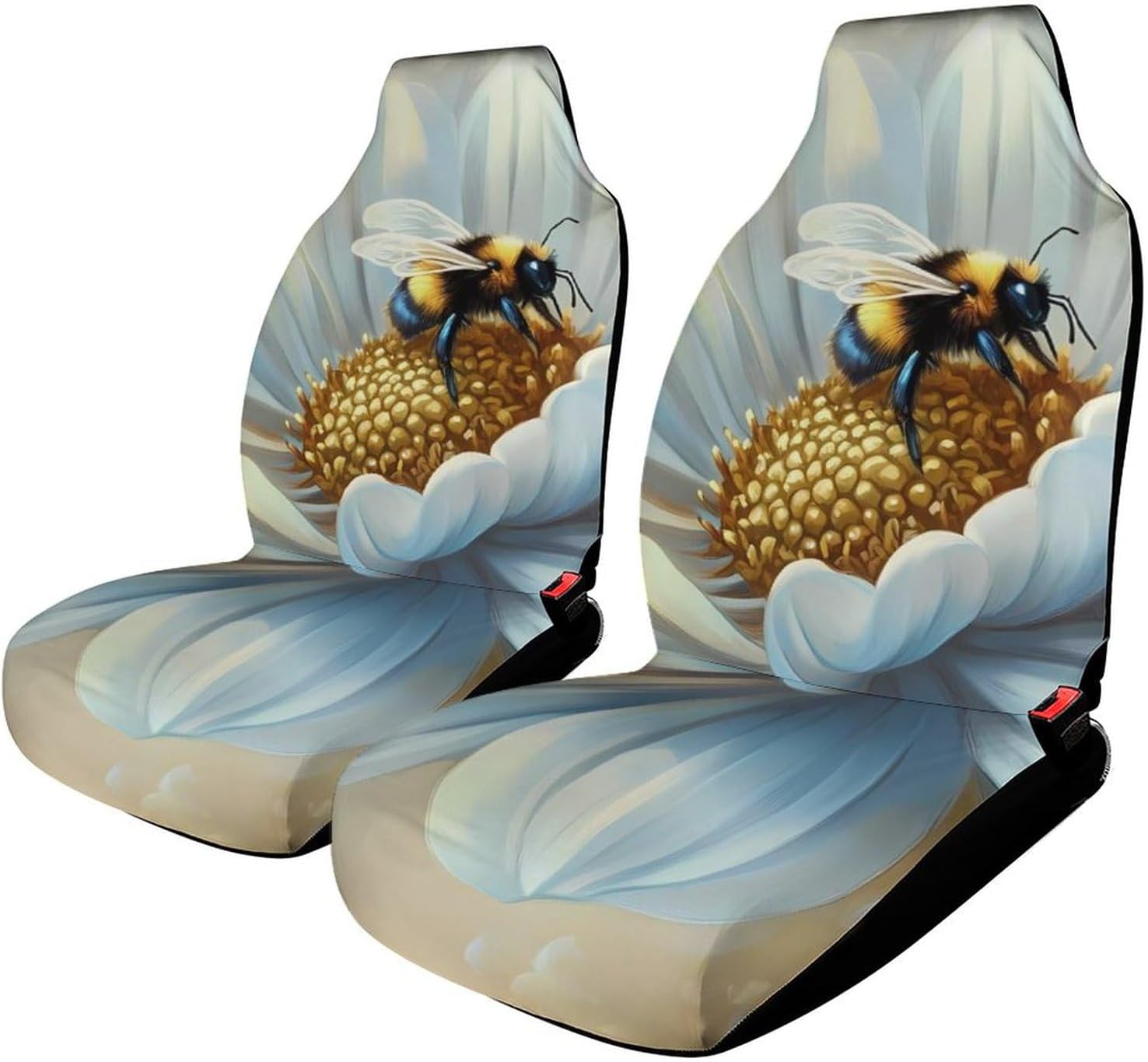 Flower Bee Car Seat Covers Universal Car Front Seats Protector Auto Interior Accessories 2PCS