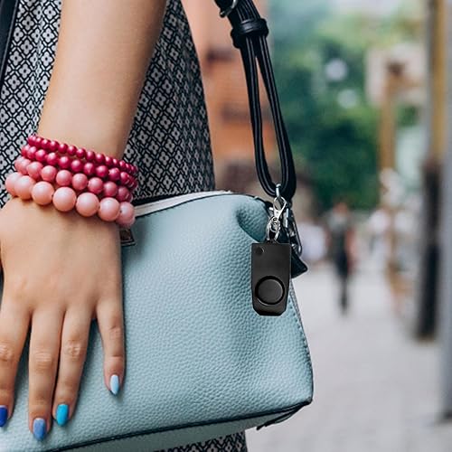 Miniatura 4 de Alarma personal de 130 dB con silbato de respaldo oculto botón apagado y bolso llavero clip