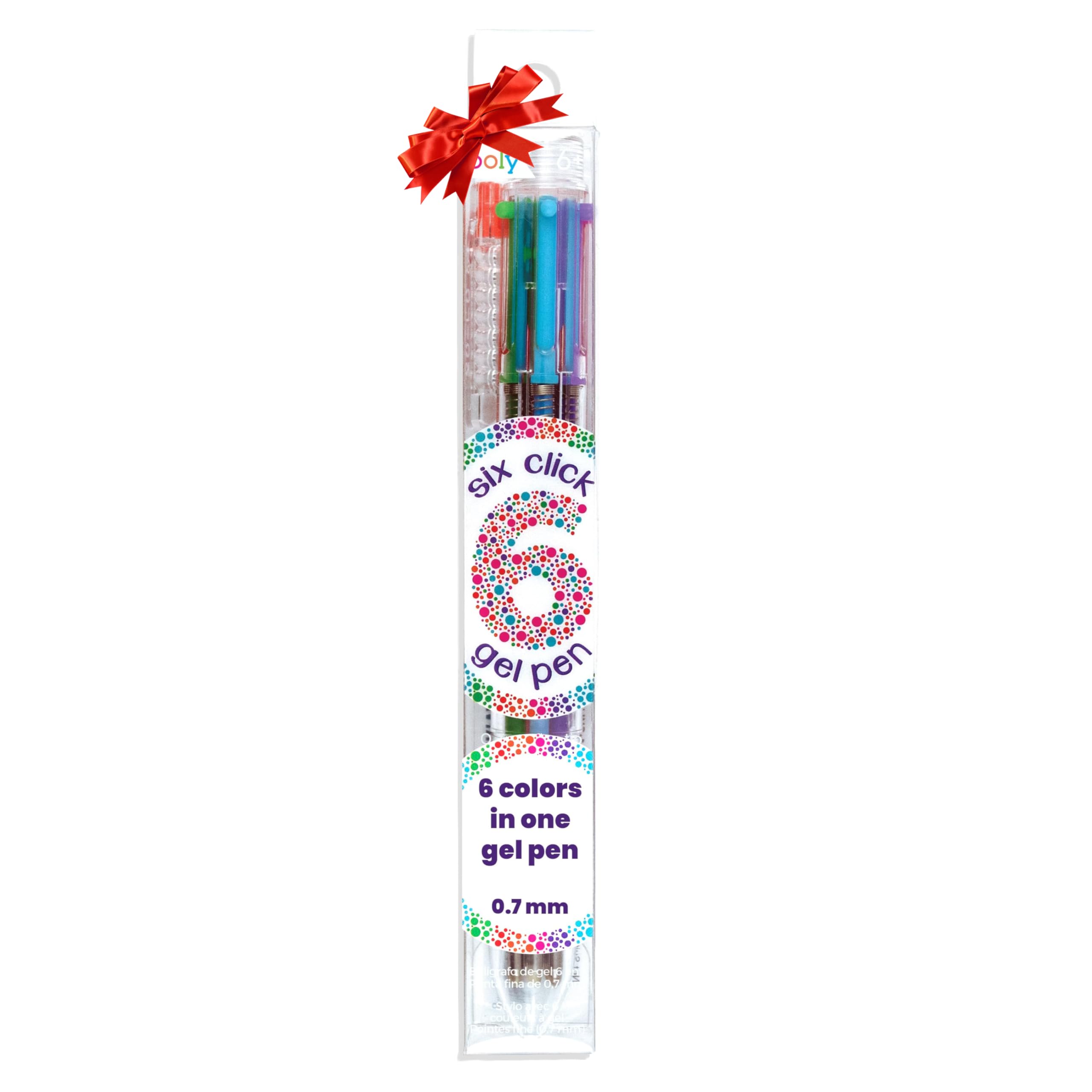 Ooly 6 Colors in 1 Gel Pen, Retractable Gel Pen with 6 Unique Colors, 0.7mm Nib for Fine Lines, Clickable and Smooth for Writing and Doodling, School Supplies